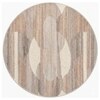 Handmade Round Wool Rug Modern Minimalist Beige 6 Feet Carpet