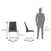 Ingrid Fabric Dining Chair Set Of 2 In Grey Colour