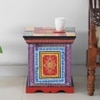 Theron Solid Wood Hand painted Bedside In Multicolour