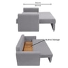 Baruna 3 Seater Velvet Pull Out Sofa Cum Bed with Storage In Grey Color