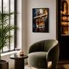 The Castle Decor Cigar Whiskey Glass Wall Art Framed Painting 20x30 Inch
