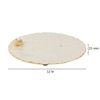 White Marble Round Platter with Gold Foil Work and Brass Butterfly Embedding, Multi-Utility