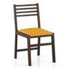 Caprica Solid Wood Dining Chair Set Of 2 In Mango Walnut Finish With Yellow Fabric Colour