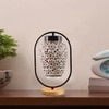 Devansh Multicolor Glass Wooden & Iron  Table Lamp -17 Inch Height  -Z