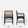 Provincial Cane & Suede Blue Accent Chair