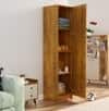 Hexa Red Wooden 1 Door Wardrobe with Huge Storage Space in Giant Wood Colour