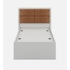 Astro Single Bed with Box Storage in Frosty White Finish