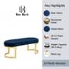 Doe Buck Upholstered Oval Bench in Blue Colour with Gold Loop Legs