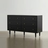 Rowling Solid Wood Chest Of 6 Drawers In Matte Black Finish