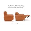Orchard One Seater Motorized Leather Recliner in Savana Tan Brown Colour
