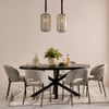 Xerone Solid Wood 6 Seater Dining Table in Brown Finish