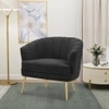 Carl Solid Wood Accent Chair in Black Colour