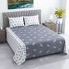 Grey And White Floral Cotton 400 Tcflat Super King Size Bedsheet With 2 Pillow Covers