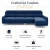 Cinnaro Velvet LHS Sectional Sofa in Navy Blue Color
