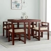 Kingston Sheesham Wood Accent 4 Seater Dining Table Set