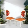 Traditional Solid Wood Accent Chair in Orange Colour