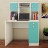 Minerva Kids Study Desk with Drawer Cabinets and Built in Bookshelf in Misty Turquoise Colour