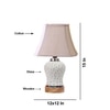 Devansh Off-White Cotton Rectangular Shade Lamp With Wood & Mosaic Glass Base For Decoration/Office/Home/Gifting/Study For Decoration/Office/Home/Gifting/Study