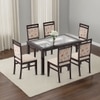 Floyd 6 Seater Dining Table Glass Top With Set Of 6 Alaine Dining Chairs