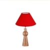 Devansh Red Cotton Table Lamp With  Wood Natural Base (10X18 Inches)-29