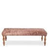 Cairo Soild Wood Bench In Velvet Brown Fabric