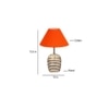 Orange cotton with White Brushed Wood Table Lamp
