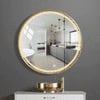 Round LED Mirror with Gold Aluminium Frame Modern Circular Vanity Mirror