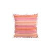Acrylic Striped Cushion Cover with Lace Set of 2 (24 X 24 Inches)
