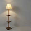 Elania Beige Jute Floor Lamp with Beige Jute Base