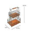 Ireka Home Vintage Charm Tiered Storage Basket with Metal Handles