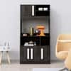 Hexa Red Crockery Unit Multipurpose Wooden Cabinet in Flower Wenge Colour