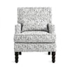 Lark Printed Human Canvas Fabric Lounge Chair in White Colour