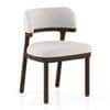 Dune Solid Wood Single Dining Chair In Brown Oak Finish with White Boucle Colour