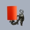 Devansh Metal Electric Wall Light in Antique Gold Colour with Orange Shade Count of 1 Light