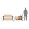 Serra 2 Seater Wooden Sofa In Mahogany Finish & Green Olivia Colour
