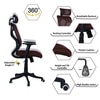 Zeeazyana High Back Ergonomic Chair in Brown Colour