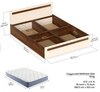 BLUEWUD Maltein Engineered Wood Double Bed, King Size Bed with Storage Box for Bedroom Home Furniture (Brown Maple & Beige)
