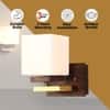 Eliante Key Wood And Iron Wall Light With Glass In Gold And Brown Colour