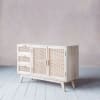 Atlanta Solid Wood Crockery Cabinet in Whitewash