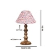 Devansh Multicolor Cotton Table Lamp With  Wood Natural Base (10X10X16) Inches)-40