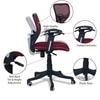 Odrione Low Back Ergonomic Chair in Maroon Colour