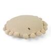 Pom Pom Natural Round Cushion Cover  16 Dia Inches