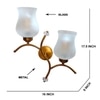 Devansh Metal Electric Wall Light in Gold Colour with White Shade Count of 2 Lights