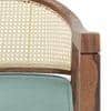 Hayworth Lounge Chair in Teak Finish and Dusty Turquoise Velvet Colour