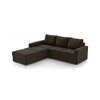 Apollo Sofa (Colour : Chocolate, Cushion : Soft, Seating Capacity : Left Aligned 2 Seater + Left Aligned Chaise + Ottoman)