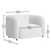 Zenolv Boucle Fabric 1 Seater Sofa In White