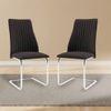 Ingrid Fabric Dining Chair Set Of 2 In Grey Colour