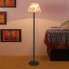 Jimmy Multicolour Fabric Shade Floor Lamp with Black Iron Base