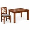 Globally Indian Bindu Solid Sheesham Wood 4 Seater Dining Table Set 4 Chairs Grey
