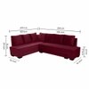 Melo 3 Seater Left Sectional Velvet Sofa Cum Bed in Maroon colour